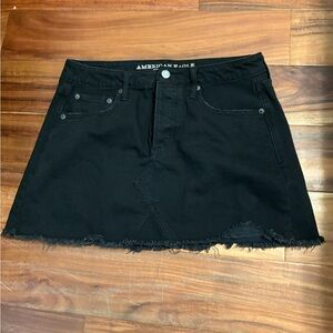 American Eagle Outfitters Black‎ Denim Skirt (0502)